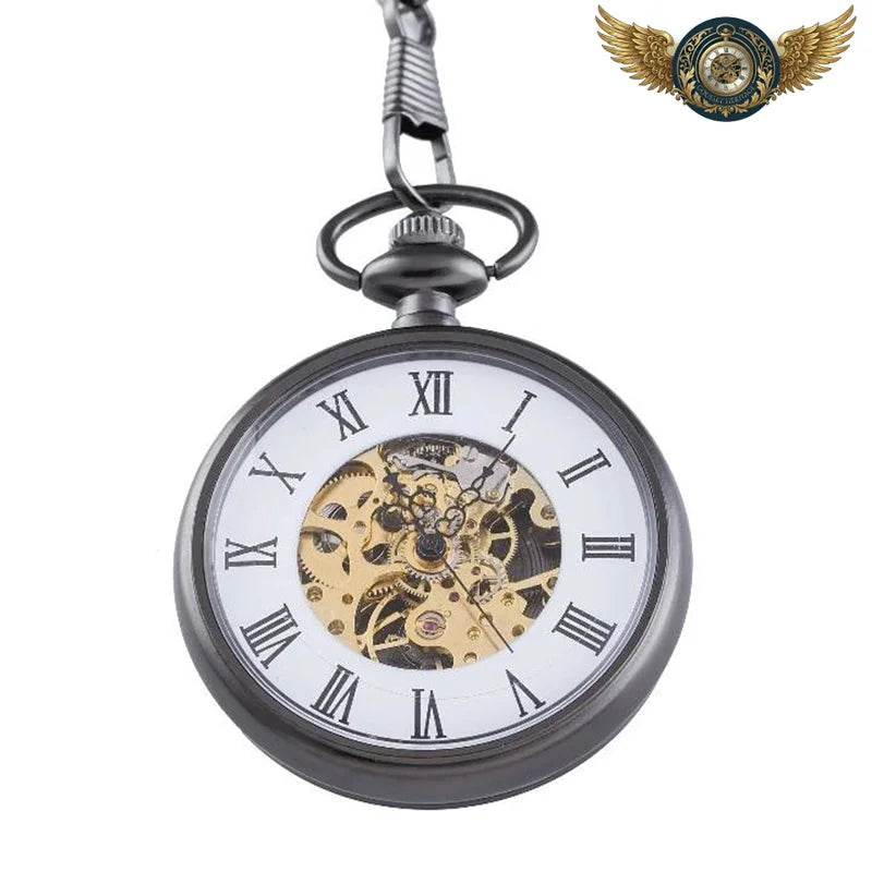 L'Élégant Squelette - Montre Gousset Automatique Anthracite - Vue 3 - Gousset-heritage