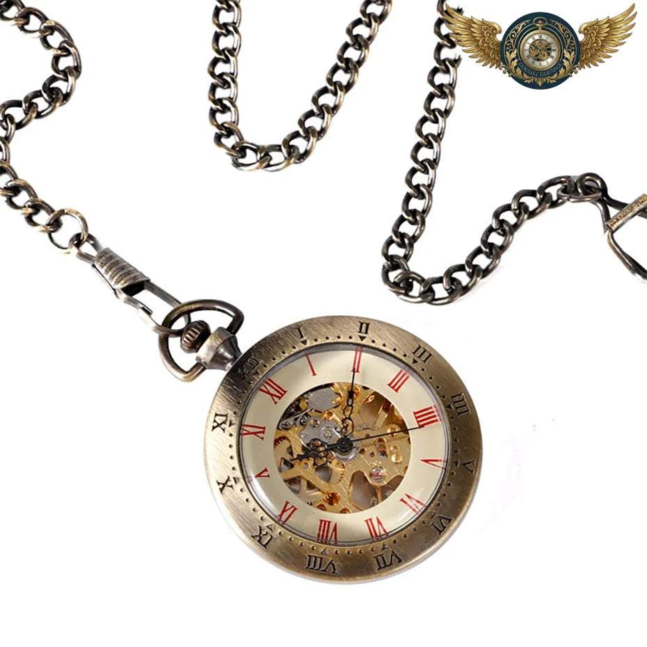 L'Engrenage - Montre Gousset Mécanique Squelette Bronze Antique - Vue 4 - Gousset-heritage