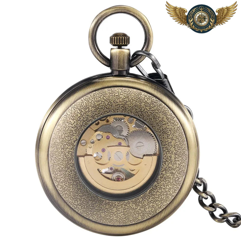 L'Engrenage Antique - Montre Gousset Automatique Squelette Bronze