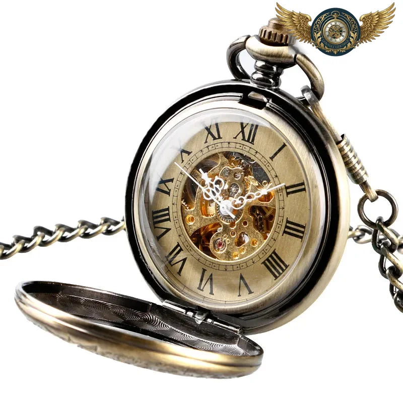 L'Engrenage Automatique - Montre Gousset Squelette Demi-Chasseur