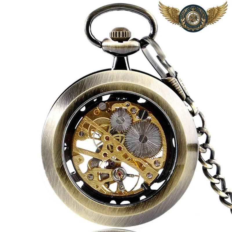 L'Engrenage Brut - Montre Gousset Mécanique Squelette Steampunk
