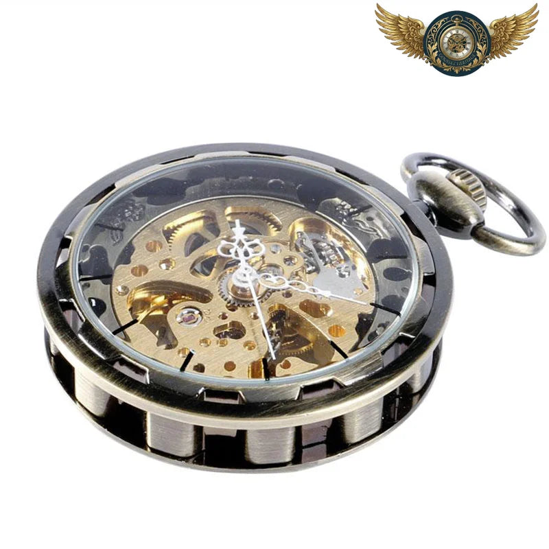 L'Engrenage Brut - Montre Gousset Mécanique Squelette Steampunk - Vue 4 - Gousset-heritage