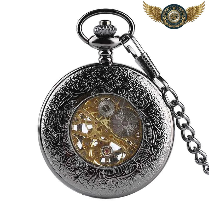 L'Engrenage Noir - Montre Gousset Squelette Automatique - Vue 3 - Gousset-heritage