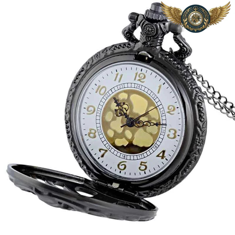 L'Engrenage Noir - Montre Gousset Squelette à Clapet Ajouré - Vue 2 - Gousset-heritage