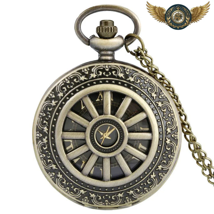 L'Engrenage Victorien - Montre Gousset Chasseur Quartz Bronze - Vue 1 - Gousset-heritage