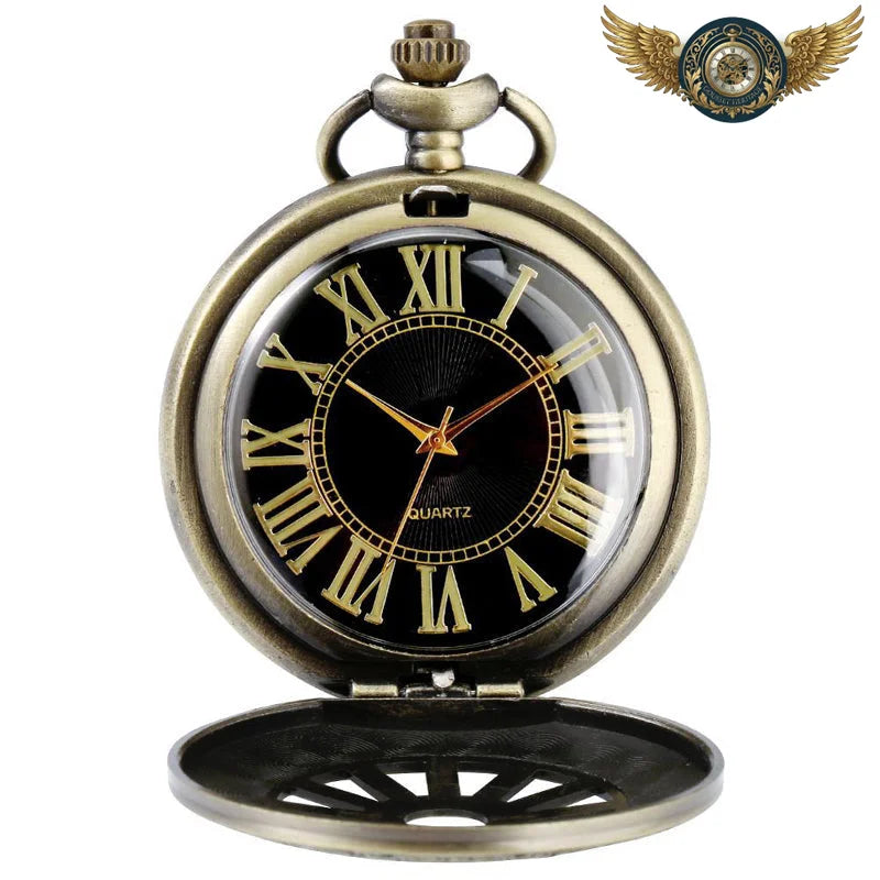 L'Engrenage Victorien - Montre Gousset Chasseur Quartz Bronze - Vue 2 - Gousset-heritage
