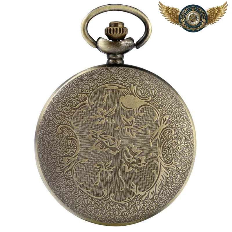 L'Engrenage Victorien - Montre Gousset Chasseur Quartz Bronze - Vue 3 - Gousset-heritage