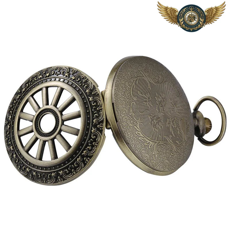 L'Engrenage Victorien - Montre Gousset Chasseur Quartz Bronze - Vue 4 - Gousset-heritage