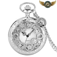 L'Engrenage Victorien - Montre Gousset Demi-Chasseur Argenté - Gousset-heritage