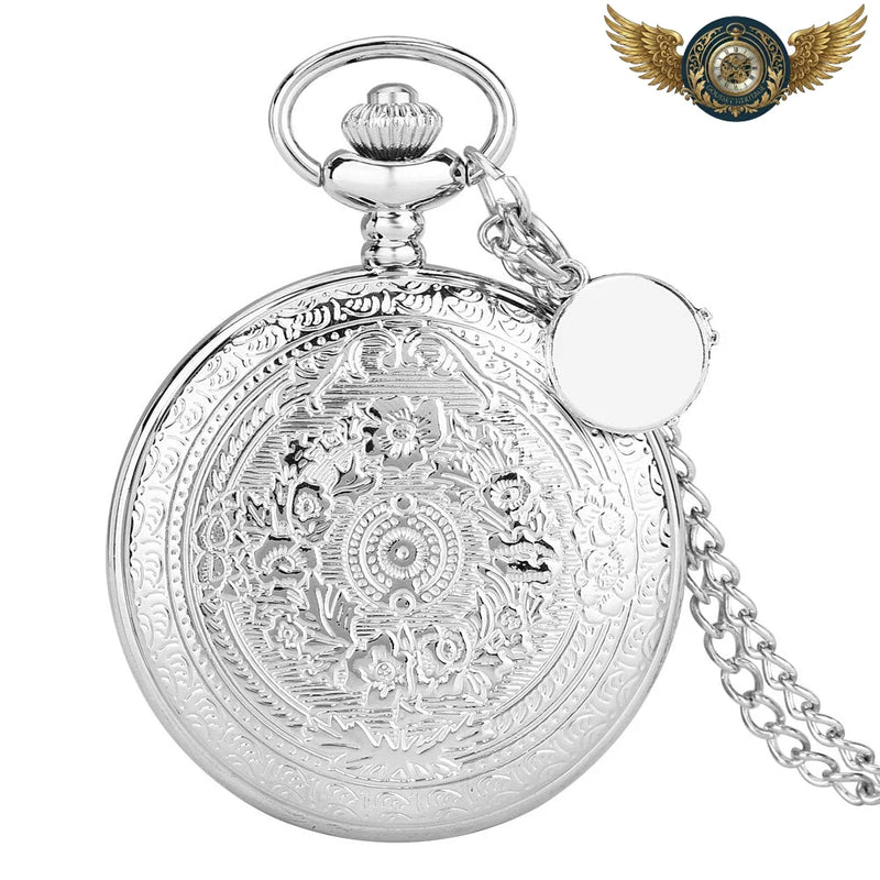 L'Engrenage Victorien - Montre Gousset Demi-Chasseur Argenté