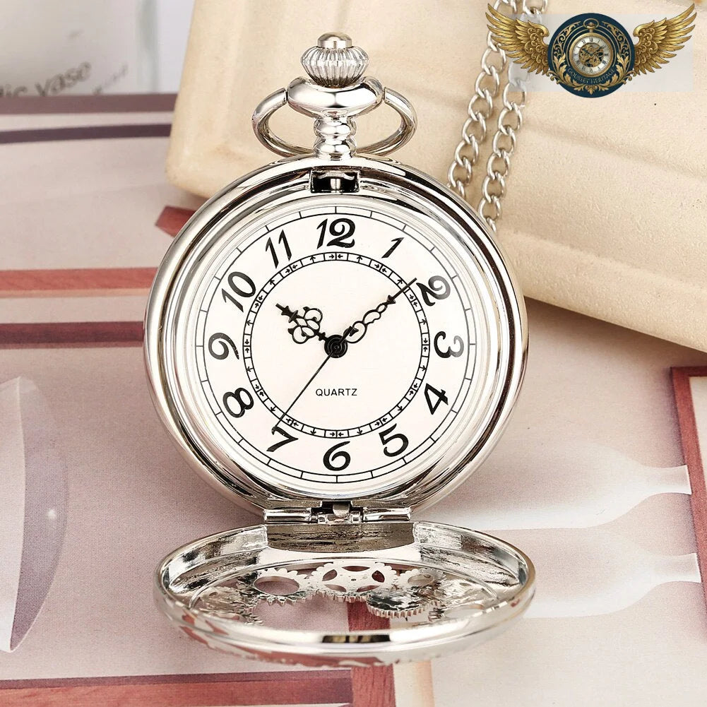 L'Engrenage Victorien - Montre Gousset Demi-Chasseur Argenté - Vue 3 - Gousset-heritage