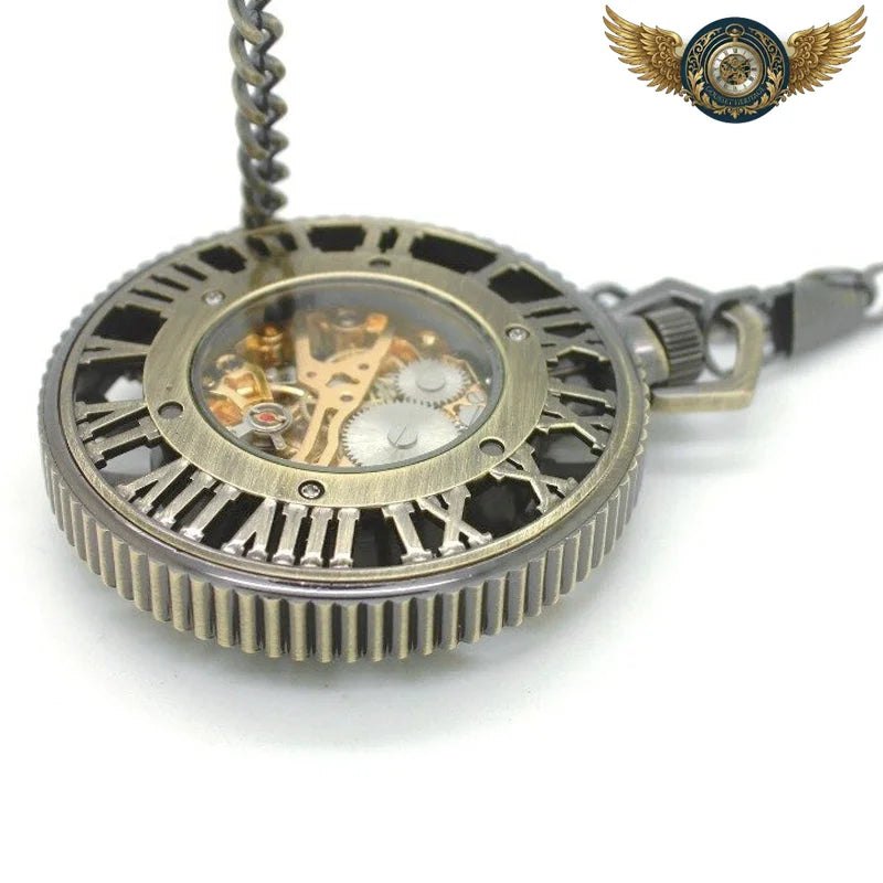 L'Engrenage – Montre de Poche Squelette Mécanique Bronze Néo-Vintage - Vue 2 - Gousset-heritage