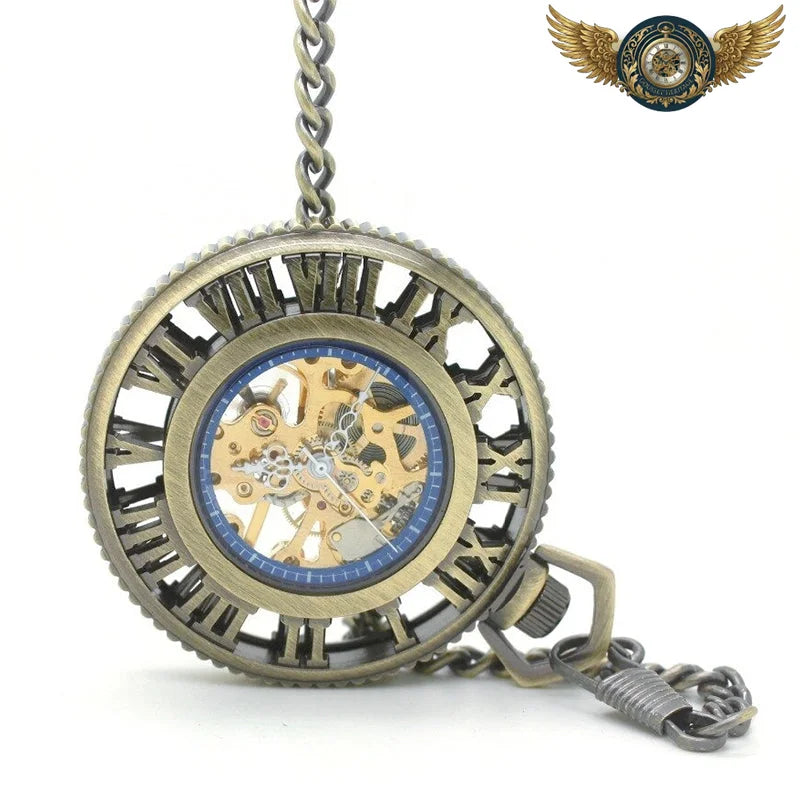 L'Engrenage – Montre de Poche Squelette Mécanique Bronze Néo-Vintage - Vue 3 - Gousset-heritage