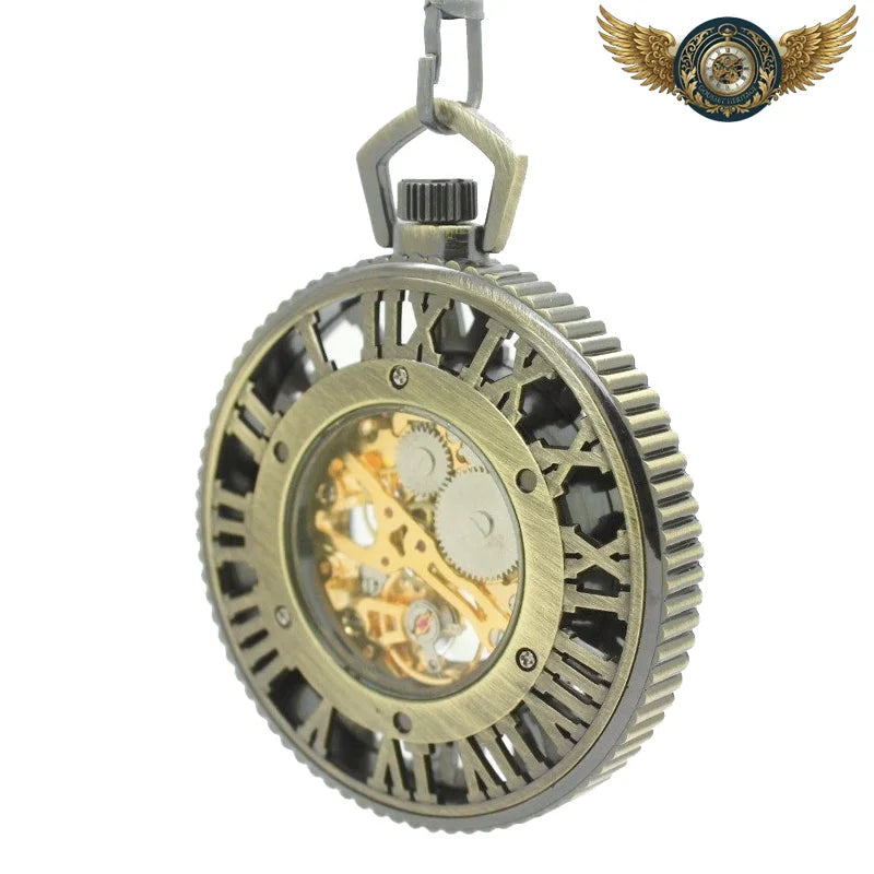 L'Engrenage – Montre de Poche Squelette Mécanique Bronze Néo-Vintage - Vue 5 - Gousset-heritage