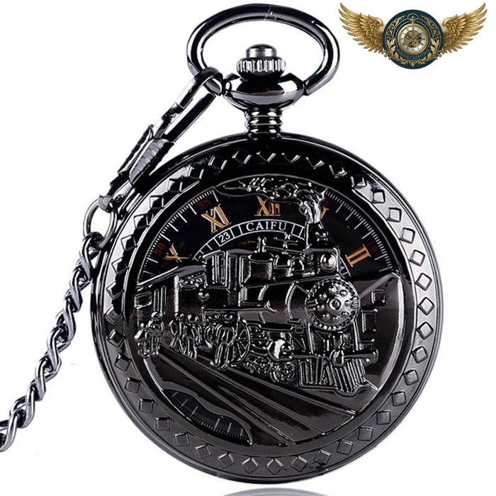 L'Épopée – Montre Gousset Mécanique Locomotive Squelette 50 mm - Vue 1 - Gousset-heritage
