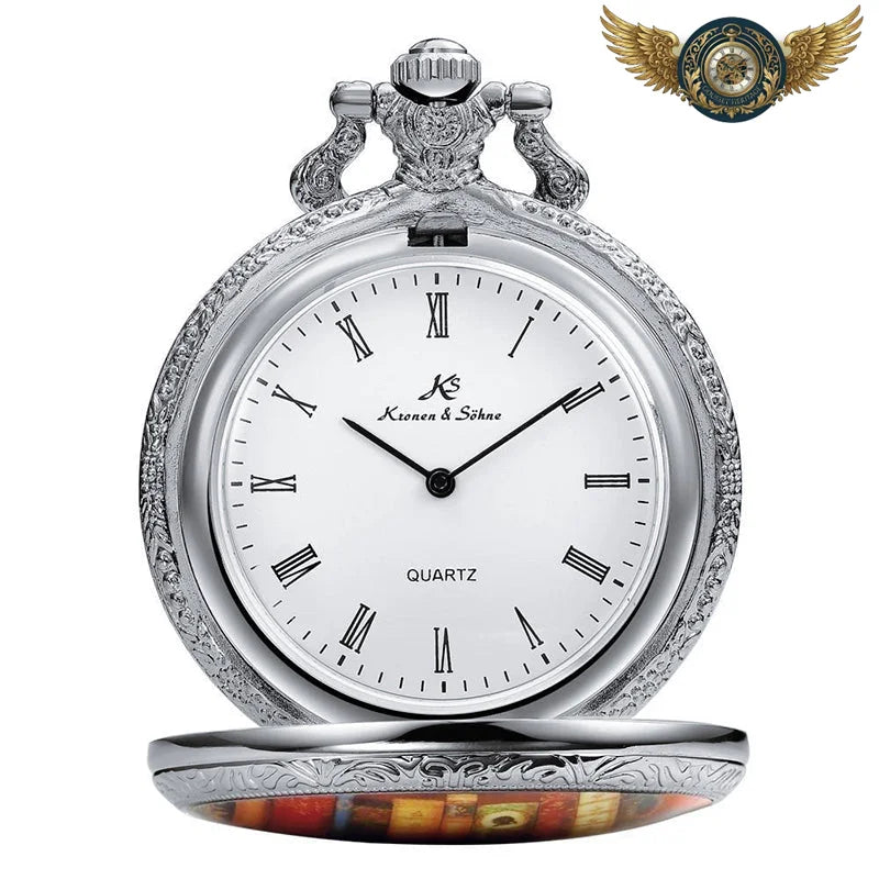 L'Érudit - Montre de poche Quartz Boîtier Chasseur Néo-Victorien