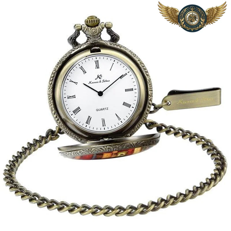 L'Érudit - Montre de poche Quartz Boîtier Chasseur Néo-Victorien - Bronze - Gousset-heritage