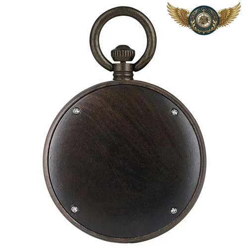 L'Essentielle - Montre Gousset Cadran Bois Massif Quartz - Vue 2 - Gousset-heritage