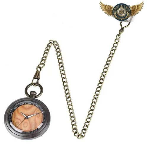 L'Essentielle - Montre Gousset Cadran Bois Massif Quartz - Vue 3 - Gousset-heritage