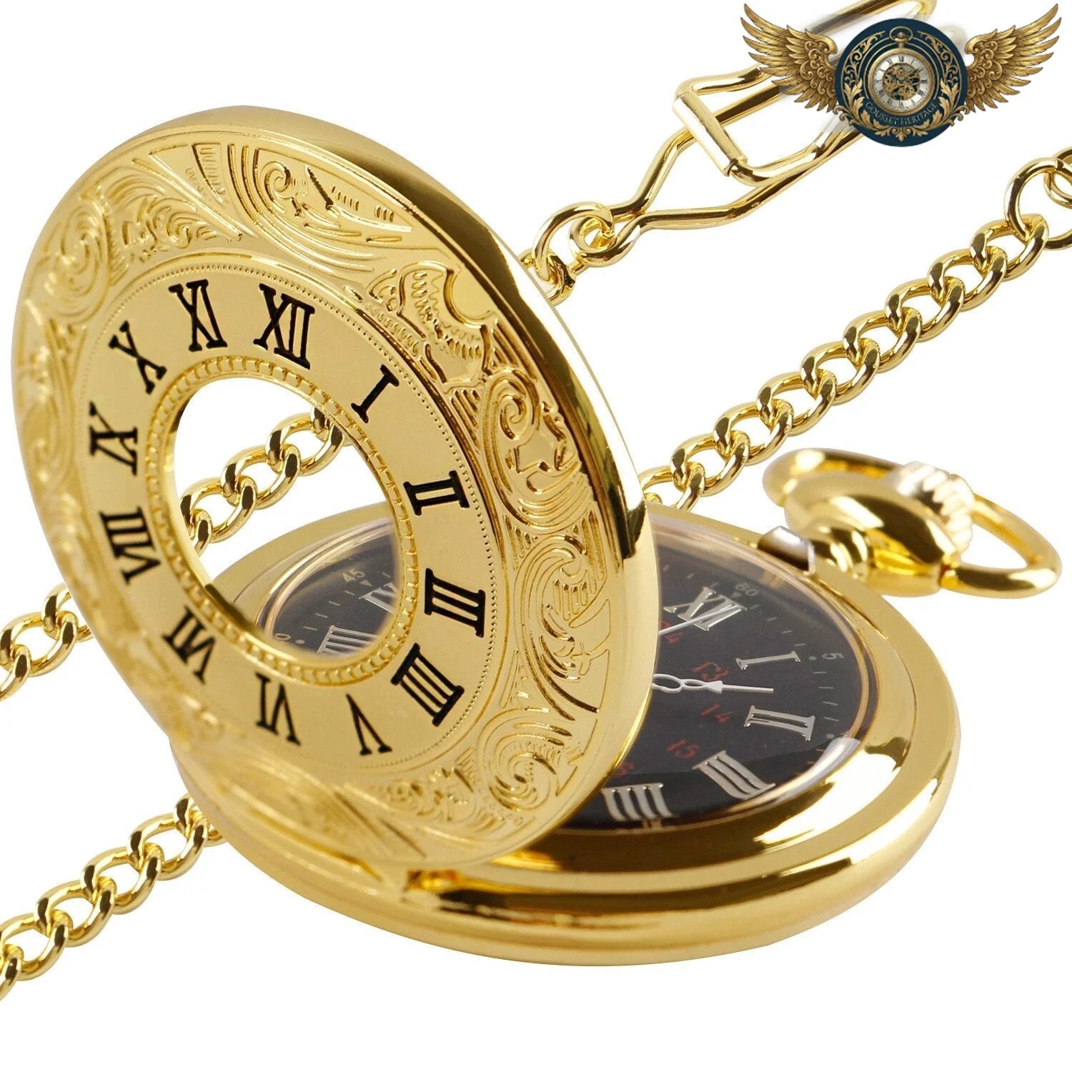L'Esthète - Montre Demi-Chasseur Gravée Quartz - Vue 10 - Gousset-heritage