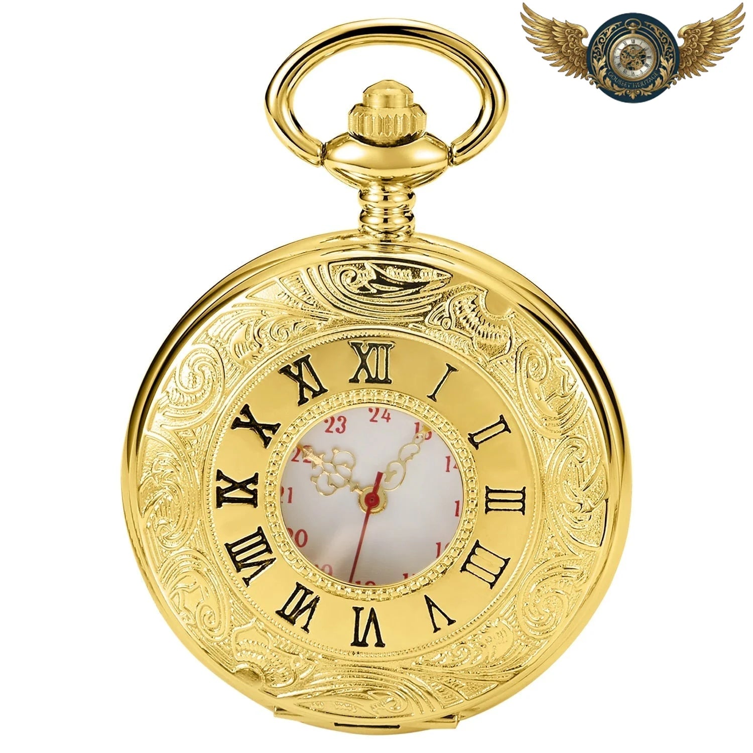 L'Esthète - Montre Demi-Chasseur Gravée Quartz - Or - Gousset-heritage