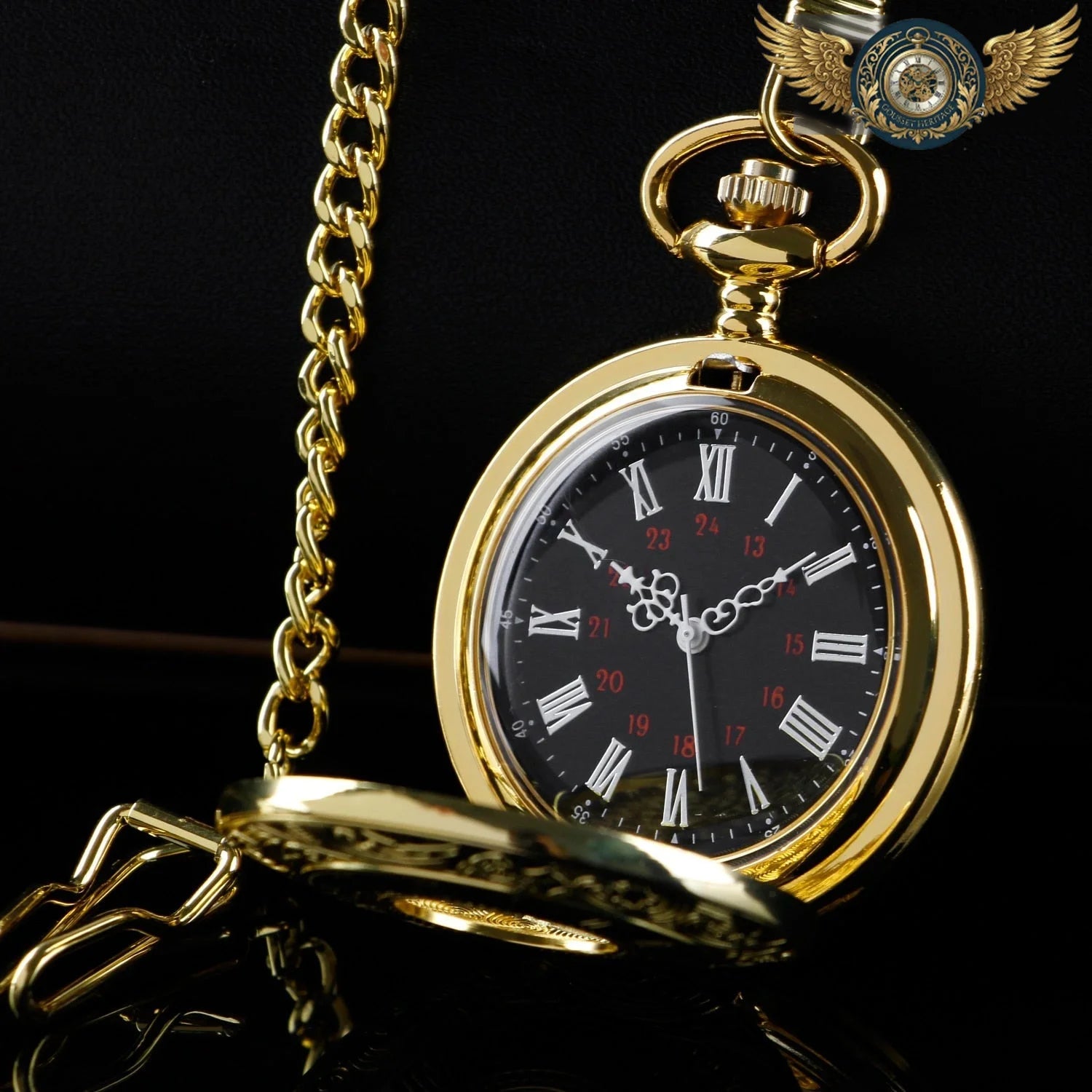 L'Esthète - Montre Demi-Chasseur Gravée Quartz - Vue 8 - Gousset-heritage