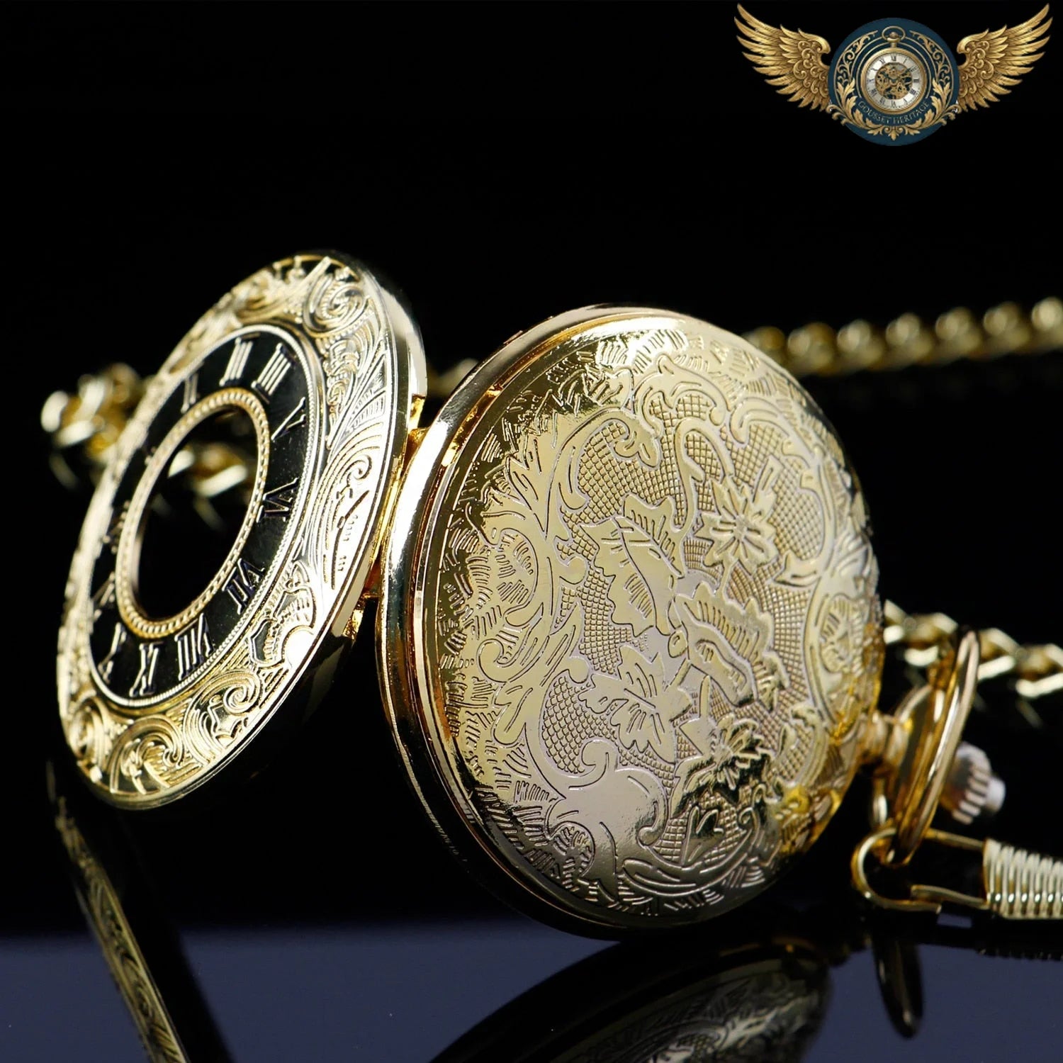 L'Esthète - Montre Demi-Chasseur Gravée Quartz - Vue 9 - Gousset-heritage