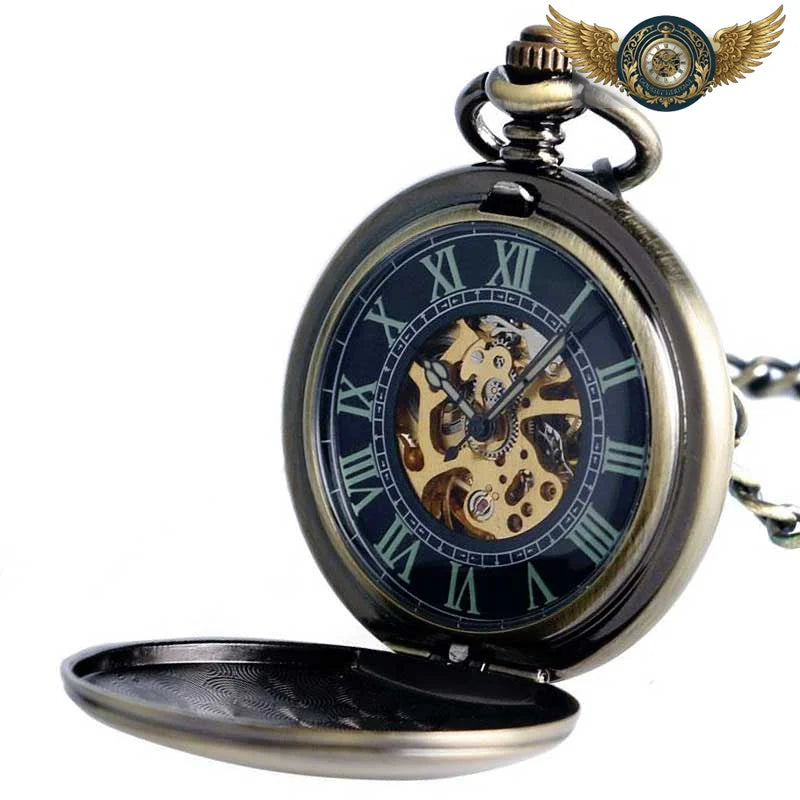 L'Esthète - Montre Gousset Automatique Squelette Bronze Chasseur - Vue 5 - Gousset-heritage