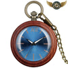 L'Esthète - Montre Gousset Bois Wengé Cadran Émeraude Quartz - Rouge - Gousset-heritage