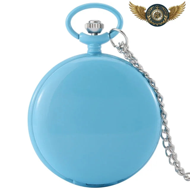 L'Esthète - Montre Gousset Chasseur Quartz | Acier Inoxydable - 80cm Bleu - Gousset-heritage