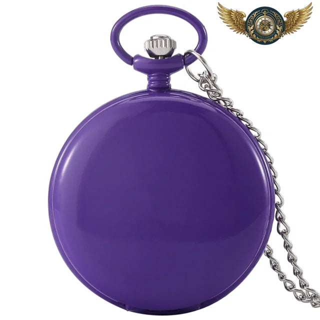 L'Esthète - Montre Gousset Chasseur Quartz | Acier Inoxydable - 80cm Violet - Gousset-heritage