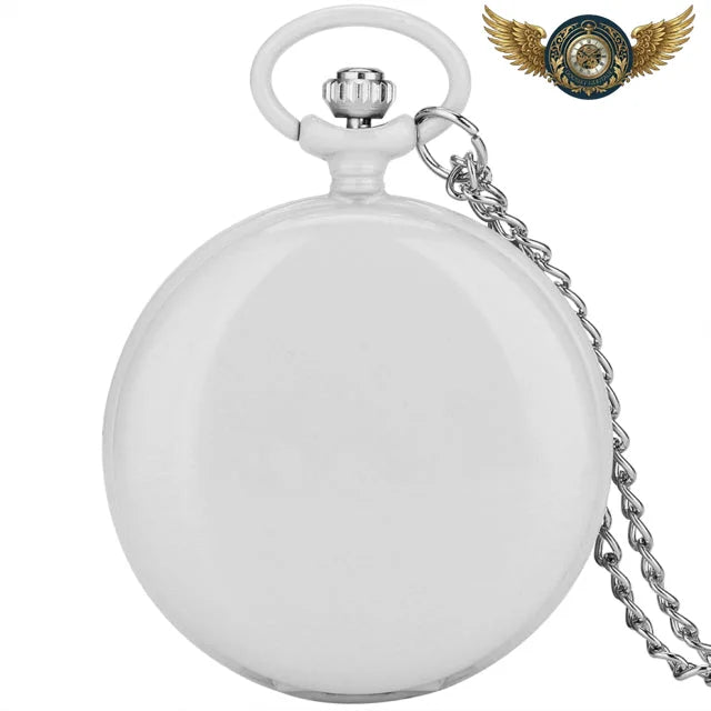L'Esthète - Montre Gousset Chasseur Quartz | Acier Inoxydable - 80cm Blanc - Gousset-heritage