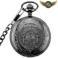 L'Esthète - Montre Gousset Chasseur Vintage Gravé | Mouvement Quartz - Gousset-heritage