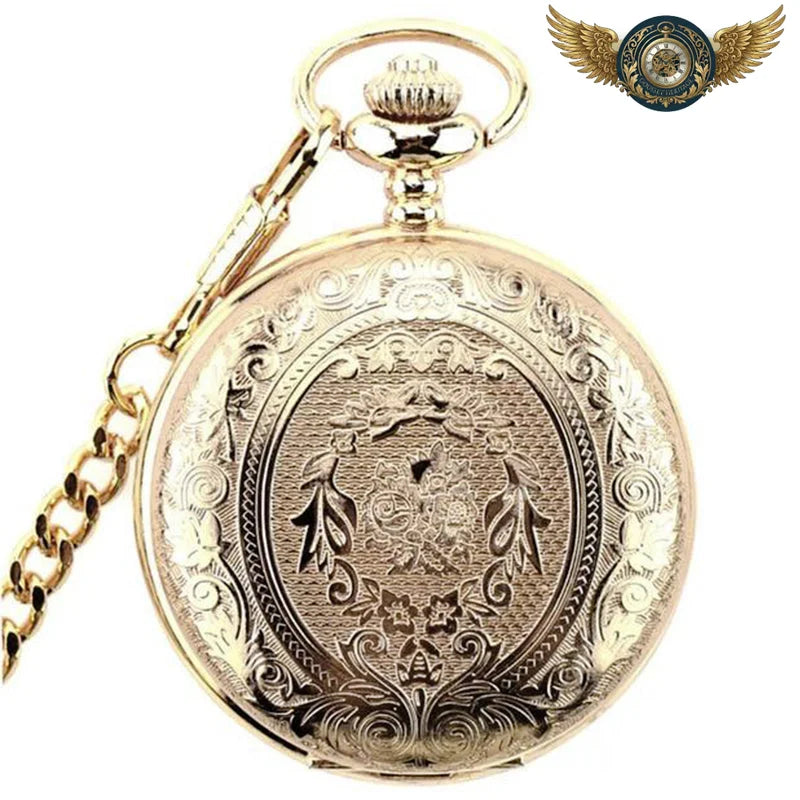 L'Esthète - Montre Gousset Chasseur Vintage Gravé | Mouvement Quartz
