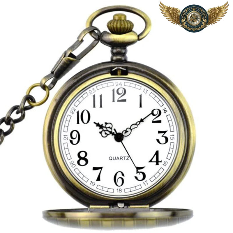 L'Esthète - Montre Gousset Chasseur Vintage Gravé | Mouvement Quartz - Vue 5 - Gousset-heritage
