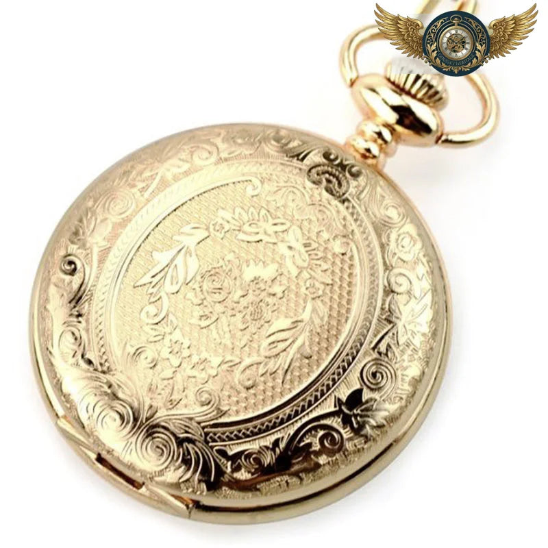 L'Esthète - Montre Gousset Chasseur Vintage Gravé | Mouvement Quartz - Vue 6 - Gousset-heritage