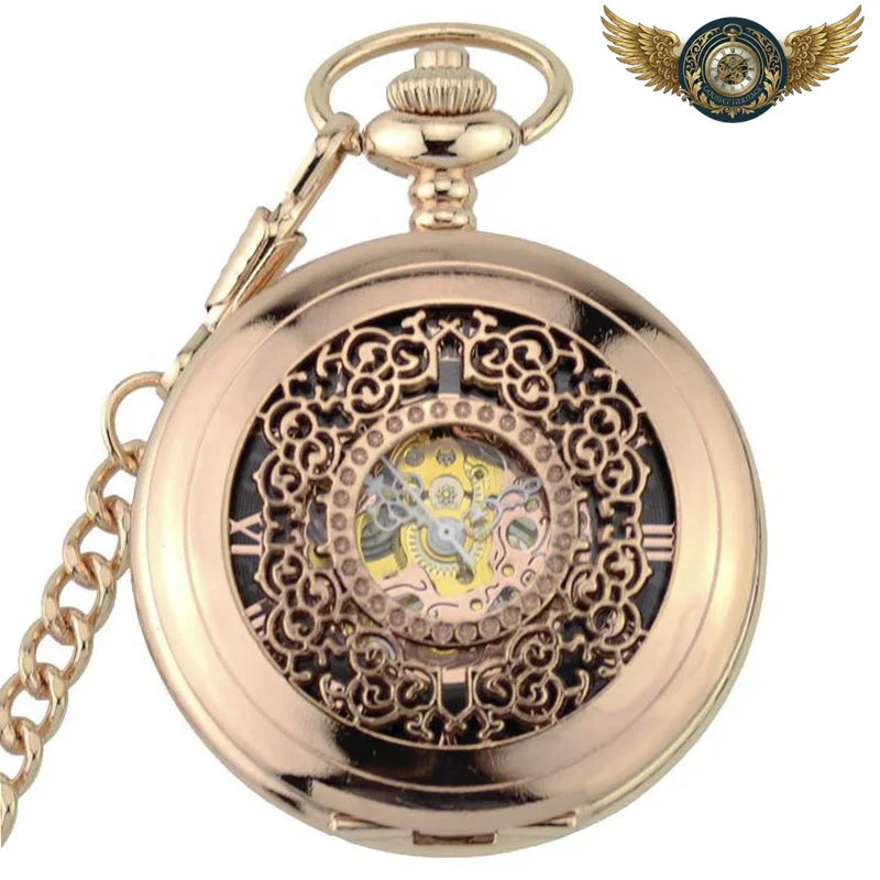 L'Esthète - Montre Gousset Demi-Chasseur Mécanique Or Rose - Vue 2 - Gousset-heritage