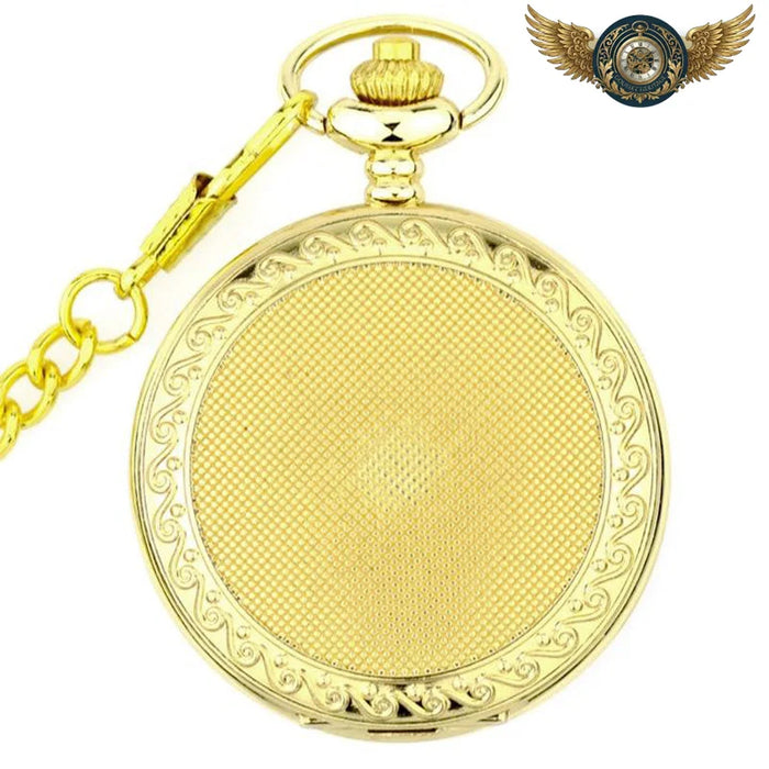 L'Esthète - Montre Gousset Mécanique Chasseur Doré Squelettée - Vue 1 - Gousset-heritage