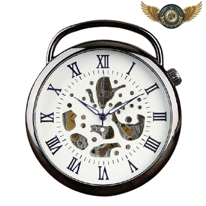L'Esthète - Montre Gousset Mécanique Squelette 51mm Argent - Noir - Gousset-heritage