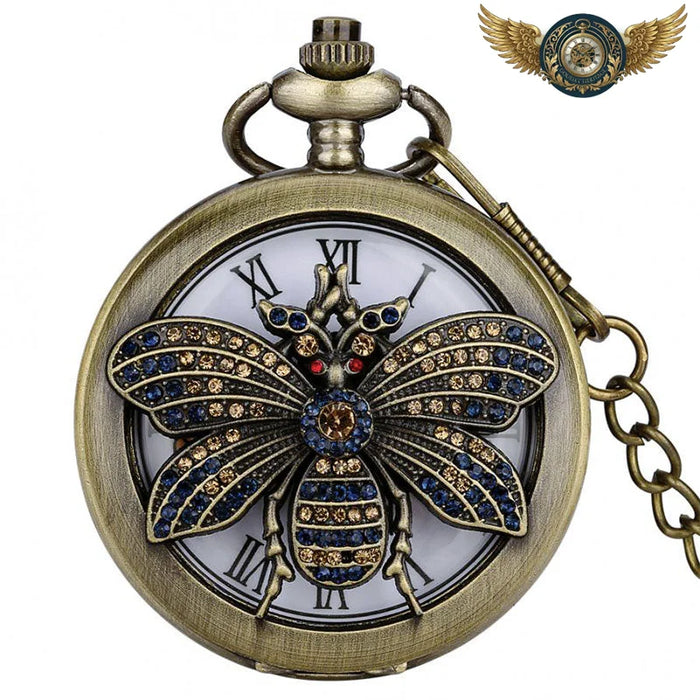 L'Esthète - Montre Gousset Néo-Victorienne Ornementée Quartz - Abeille 80cm - Gousset-heritage