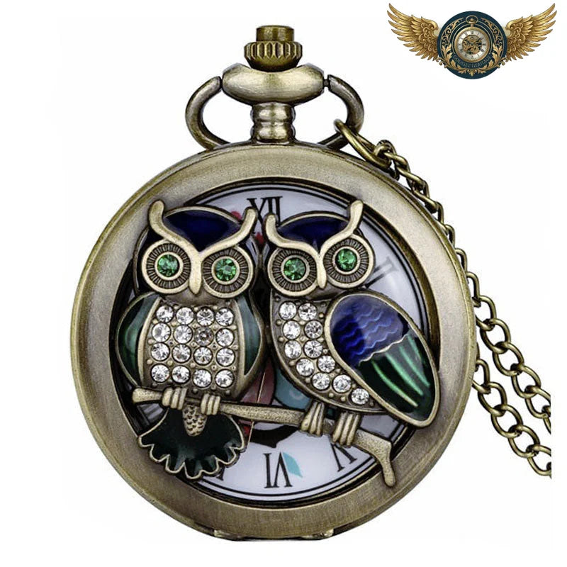 L'Esthète - Montre Gousset Néo-Victorienne Ornementée Quartz - Hibou 80cm - Gousset-heritage