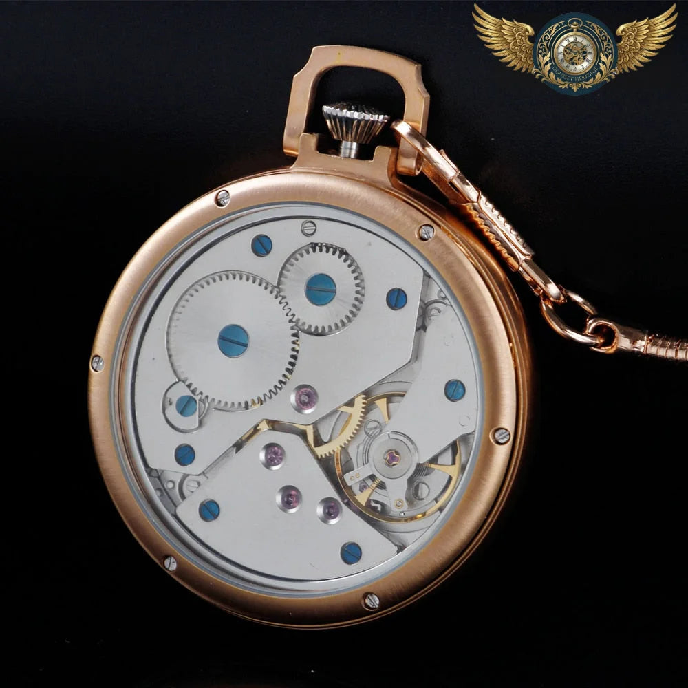L'Esthète - Montre Gousset Or Rose Mécanique à Cœur Ouvert - Vue 5 - Gousset-heritage