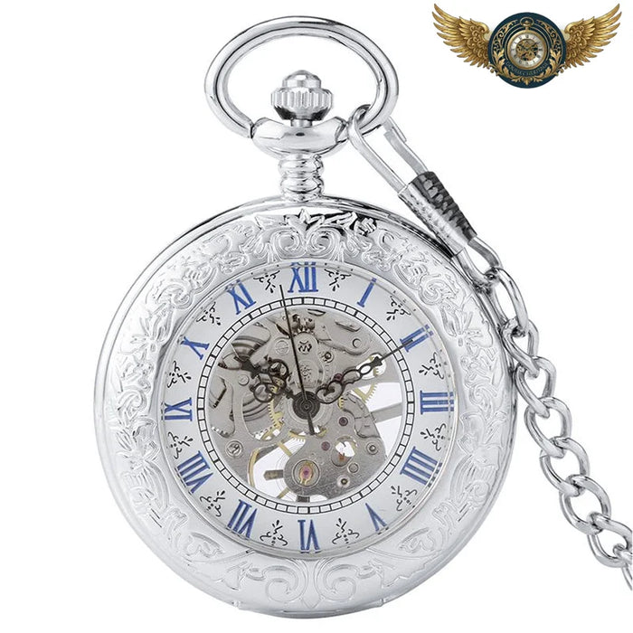 L'Esthète - Montre de Poche Squelette Mécanique Argentée - Vue 1 - Gousset-heritage