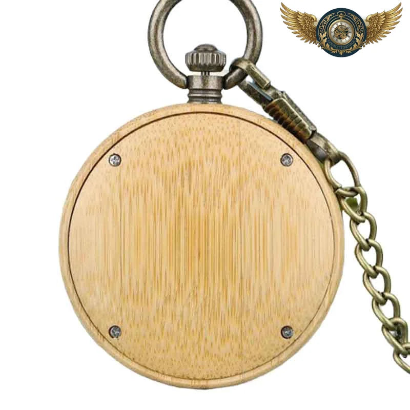 L'Esthète - Montre de Poche en Bambou Naturel Mouvement Quartz