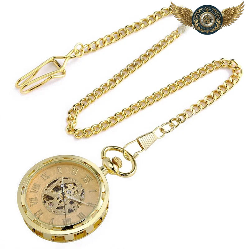 L'Esthète Art Déco | Montre de poche Squelette Mécanique Or - Vue 3 - Gousset-heritage