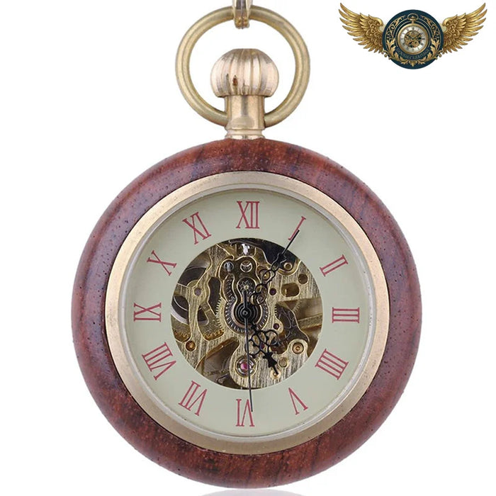 L'Esthète Boisé - Montre Gousset Mécanique Squelette 45mm - Vue 1 - Gousset-heritage