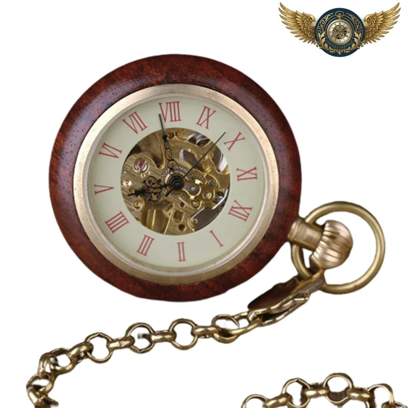 L'Esthète Boisé - Montre Gousset Mécanique Squelette 45mm - Vue 3 - Gousset-heritage