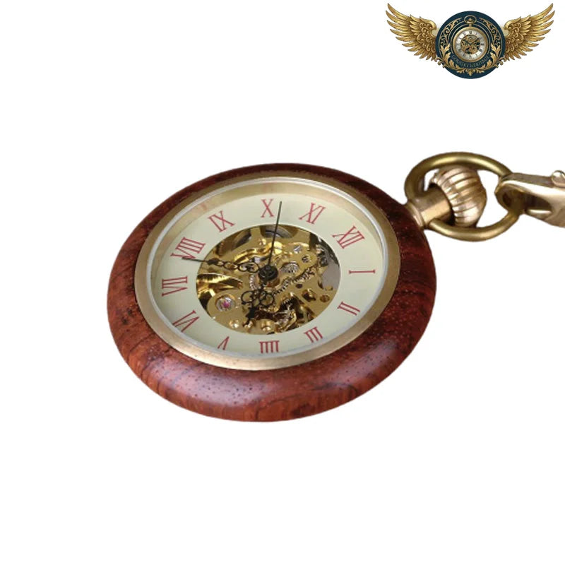 L'Esthète Boisé - Montre Gousset Mécanique Squelette 45mm - Vue 4 - Gousset-heritage