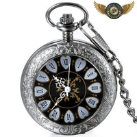 L'Esthète Noir - Montre Gousset Demi-Chasseur Quartz Cœurs - modèle Argent - Gousset-heritage