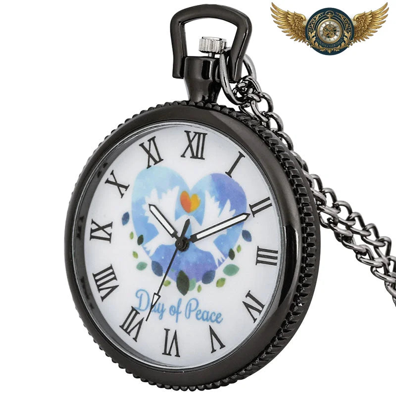 L'Esthète Noir & Blanc - Montre Gousset Quartz Chiffres Romains - Vue 6 - Gousset-heritage